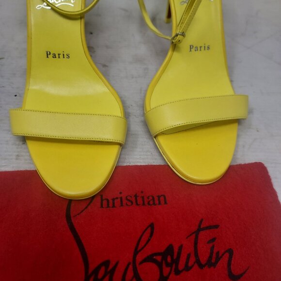 Christian Louboutin Loubigirl Yellow Ankle Strap Heel Sandal - Picture 11 of 12